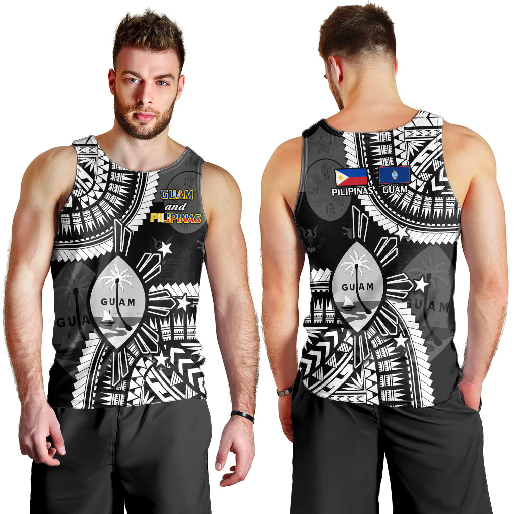 Guam and Philippines Men Tank Top Guaman Filipinas Together Black