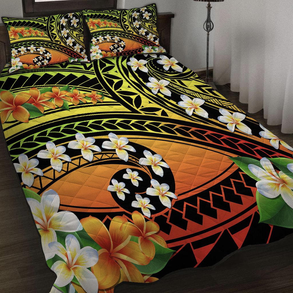 Hawaii Plumeria Polynesian Quilt Bed Set Hope AH
