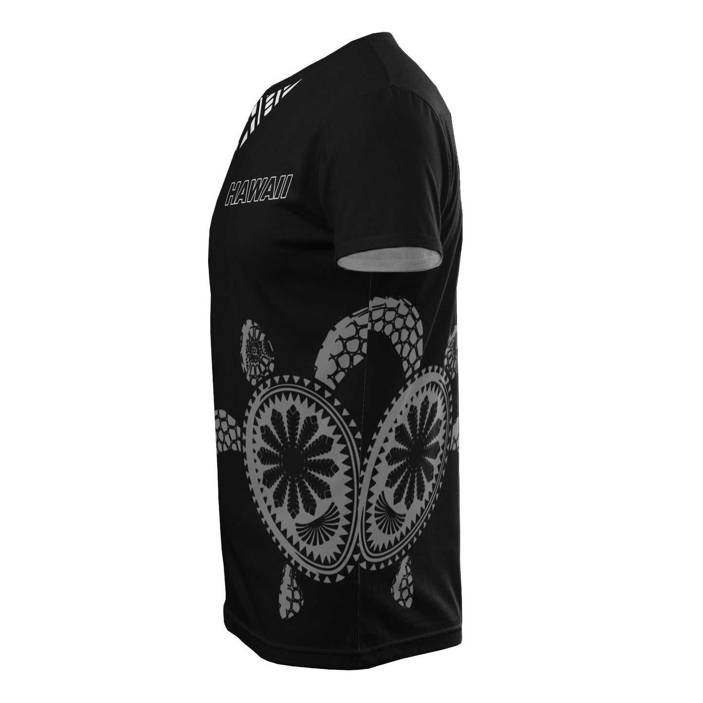 Hawaii Pattern All Over T - Shirt - Hawaii Turtle Black Style