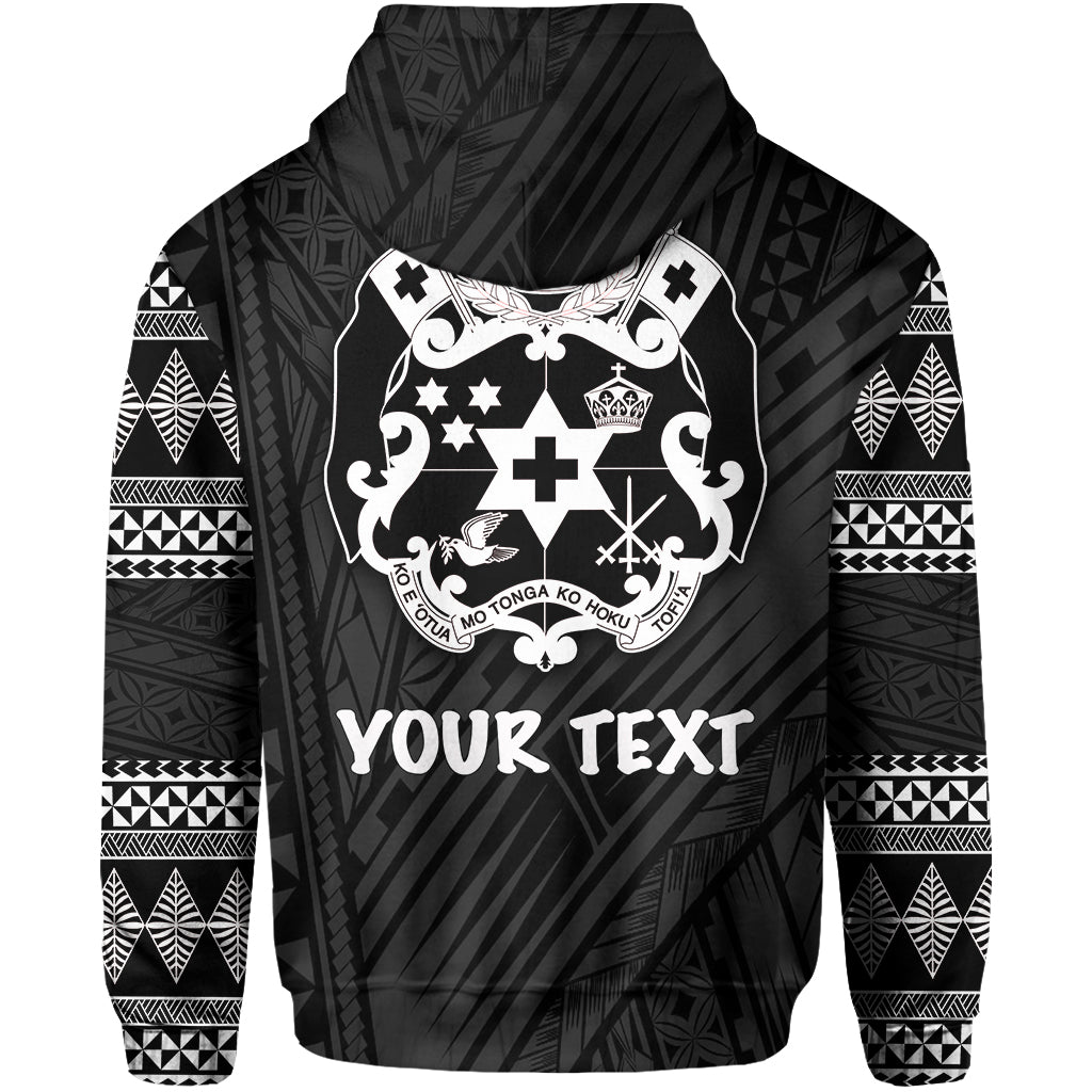 ( Personalised)Tonga Zip Hoodie Ngatu Black Style