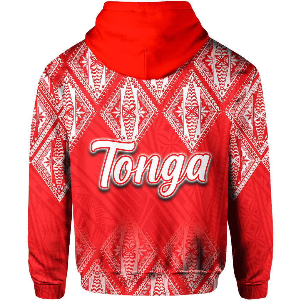 Tonga Zip Hoodie Ngatu White And Red Style