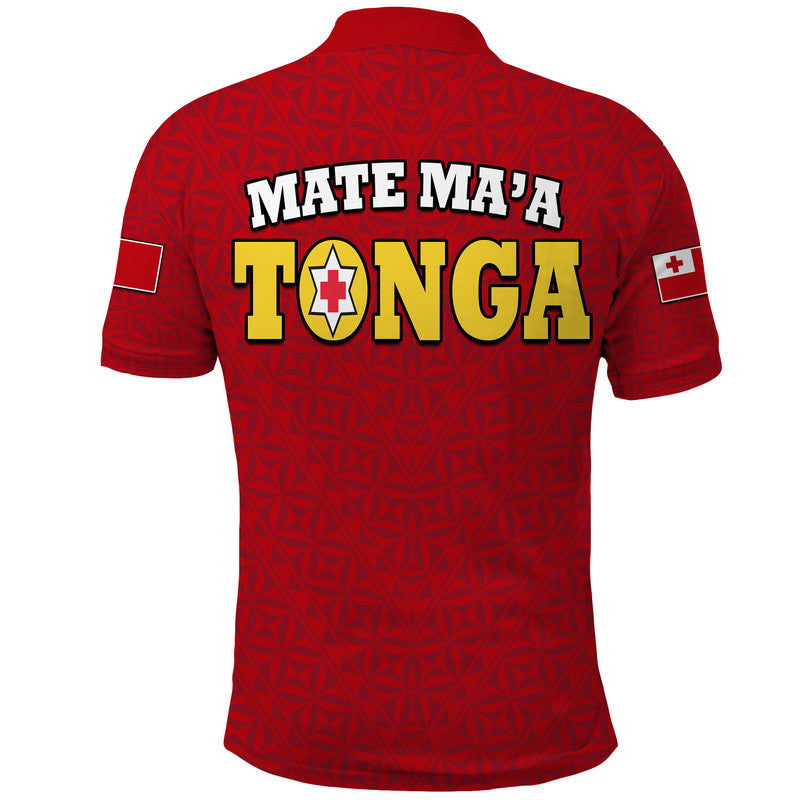 Mate Ma'a Tonga Rugby Polo Shirt Tongan Kupesi Red Style