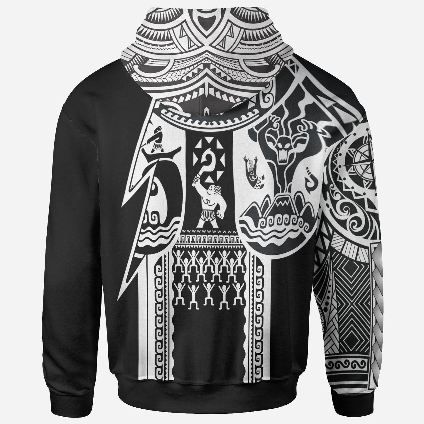 Samoa'll Over Hoodie Samoa Coat Of'rms White New