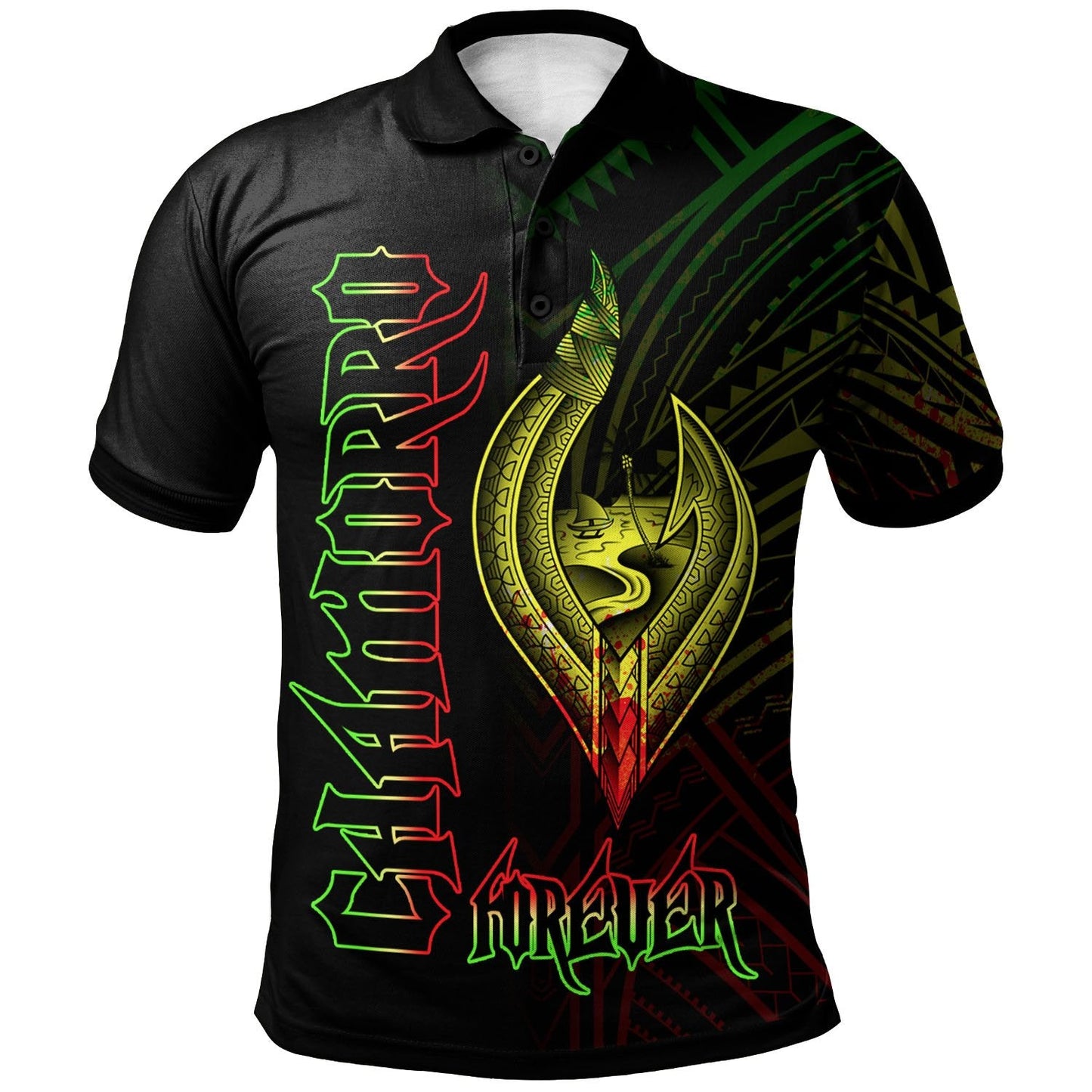 Guam Polo Shirt - Chamorro Forever Reggae Color