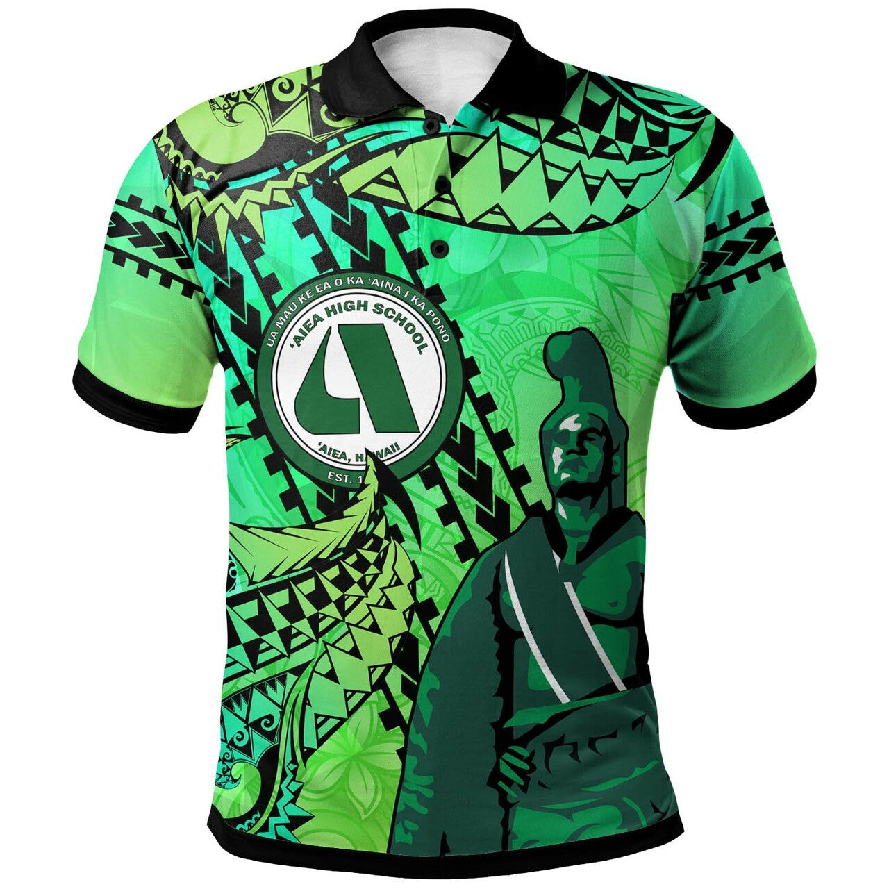 Hawaii Polo Shirt - 'Aiea High School Home Of The Na Ali'i Tribal Pattern