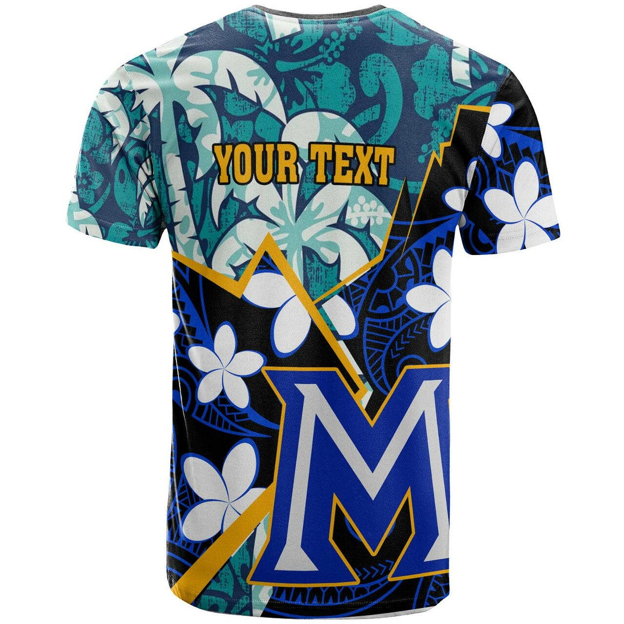 Hawaii Custom Personalised T-shirt Maui High School Plumeria with Polynesian Pattern