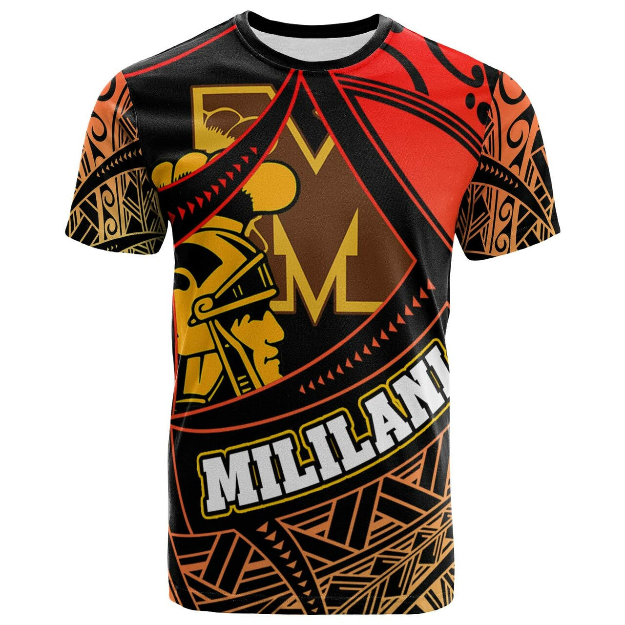 Hawaii Polynesian T-shirt Mililani High School The Trojans Pride Tribal Pattern