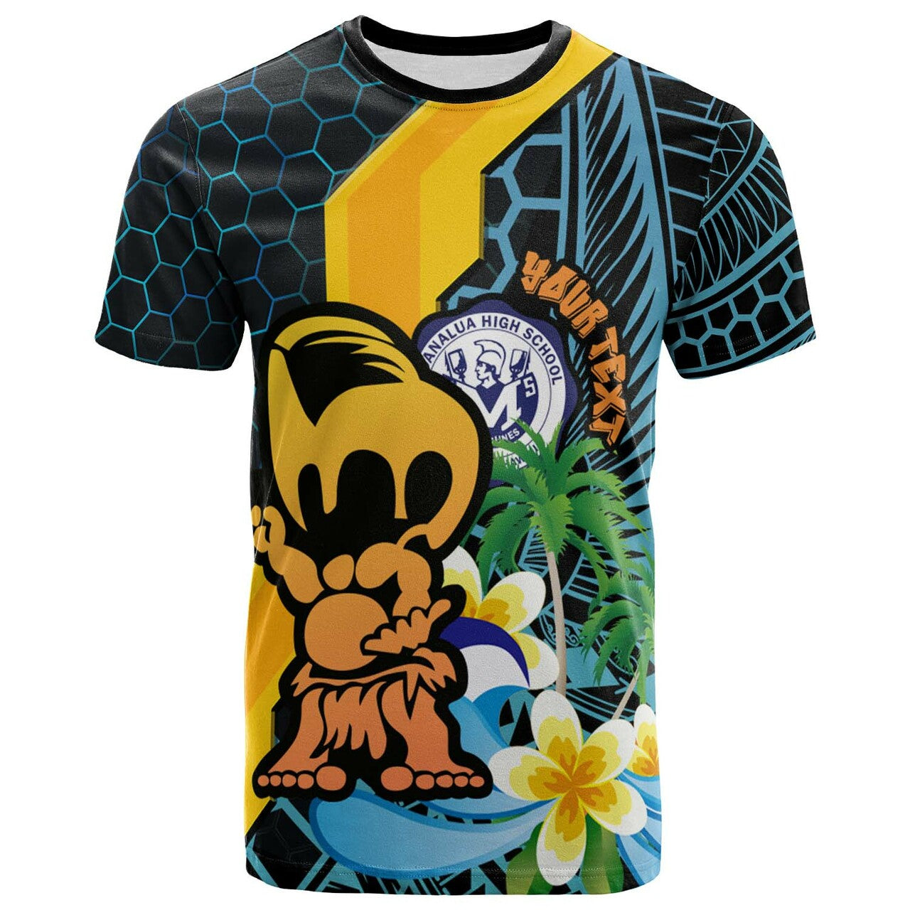 Hawaii Custom T-shirt Moanalua High School Memehune Polynesian Tribal Pattern