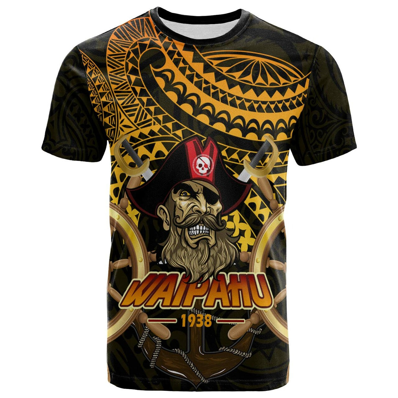 Hawaii T-Shirt - Waipahu High School Marauders Pirates Polynesian Tribal Pattern Shirt