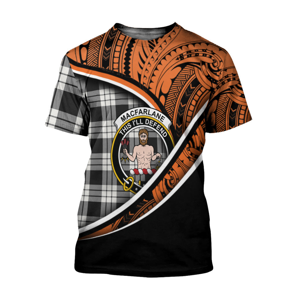 Printivon MacFarlane Black White Ancient T Shirt Pattern Polynesian