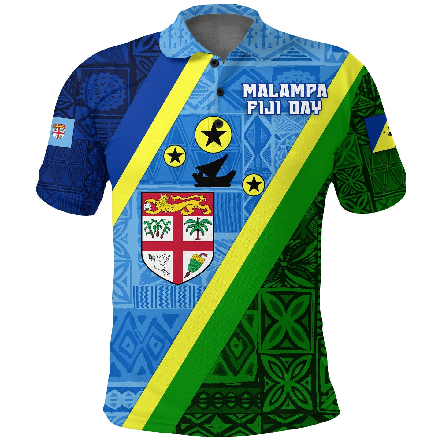 Vanuatu Malampa Fiji Day Polo Shirt - Combine Flag Design