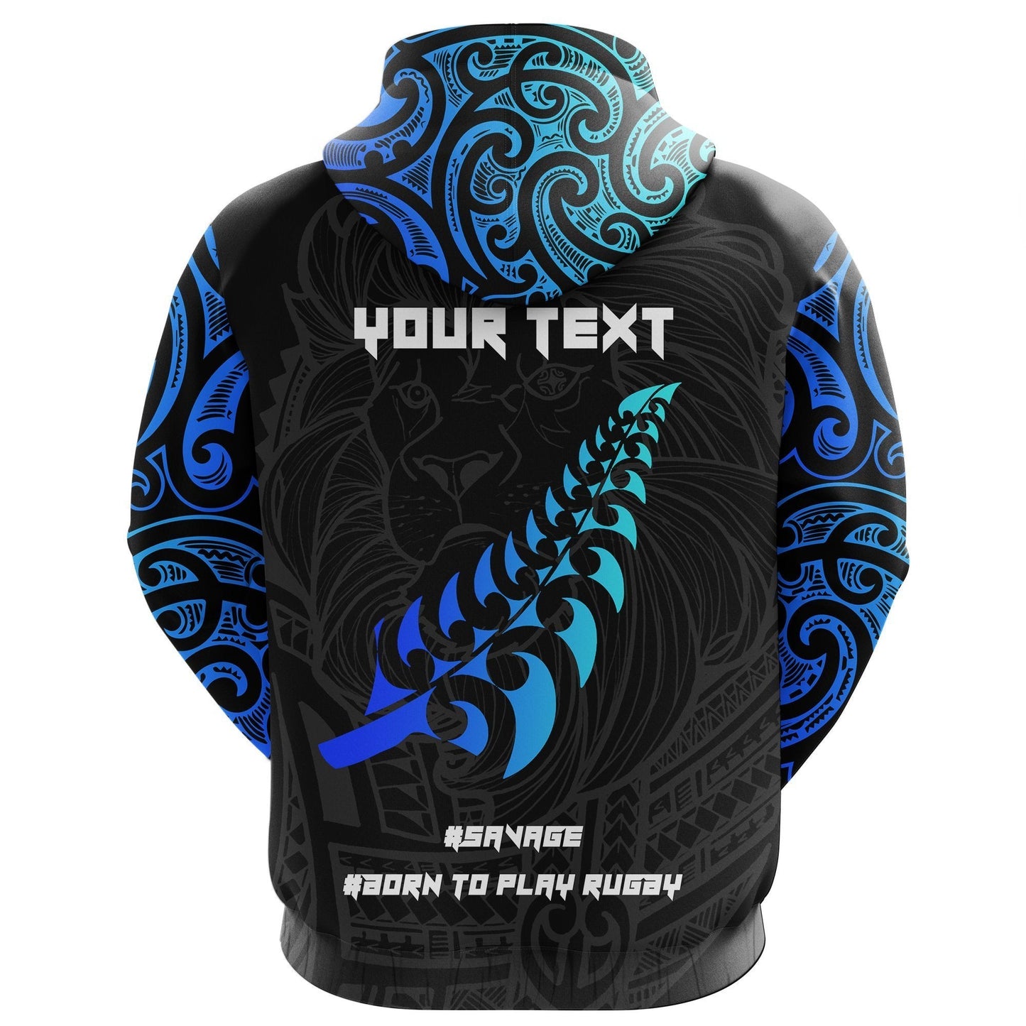 New Zealand Maori Rugby Lion Zip Hoodie Customized
