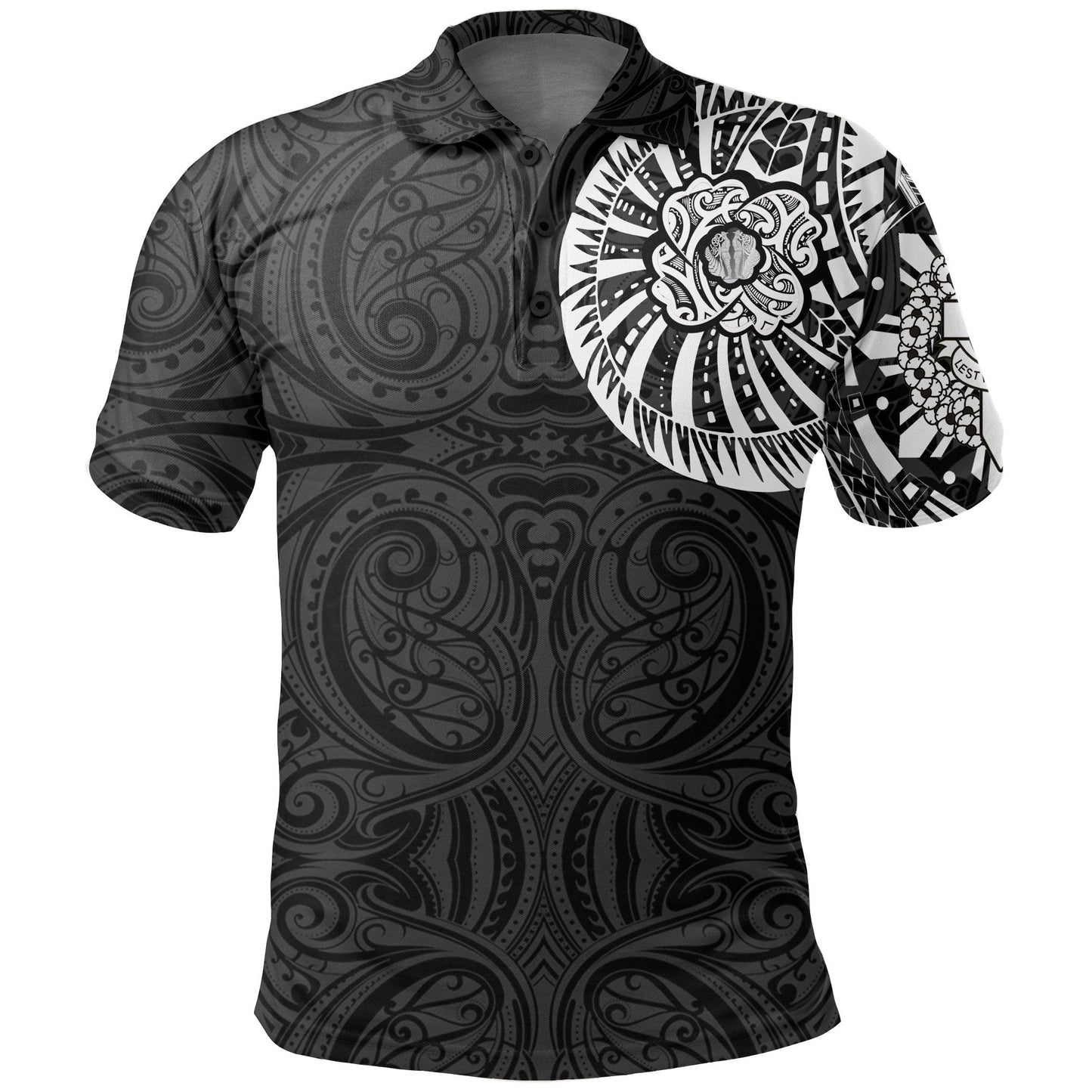 Anzac New Zealand Polo Shirt, Maori Poppies Tattoo Golf Shirts - White