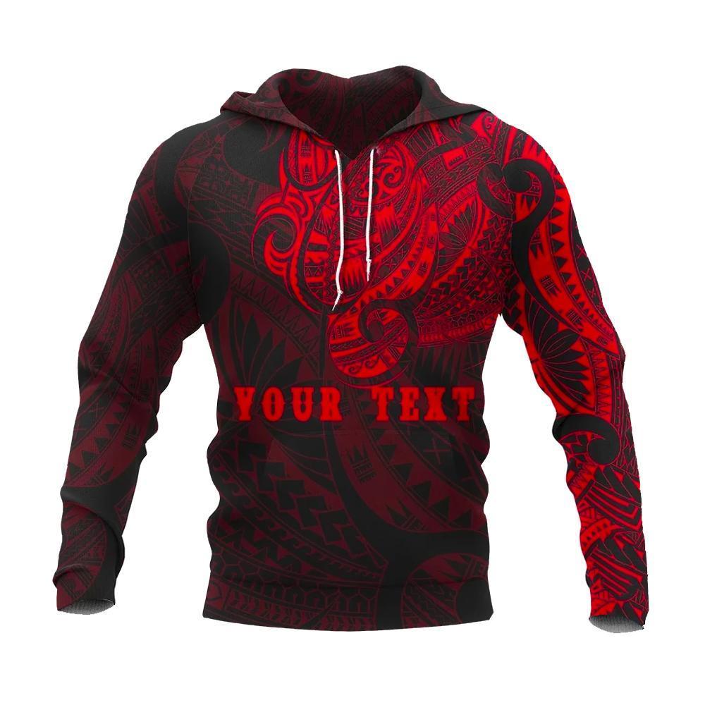 Custom Text New Zealand Maori Tattoo All Over Print Customized Hoodie