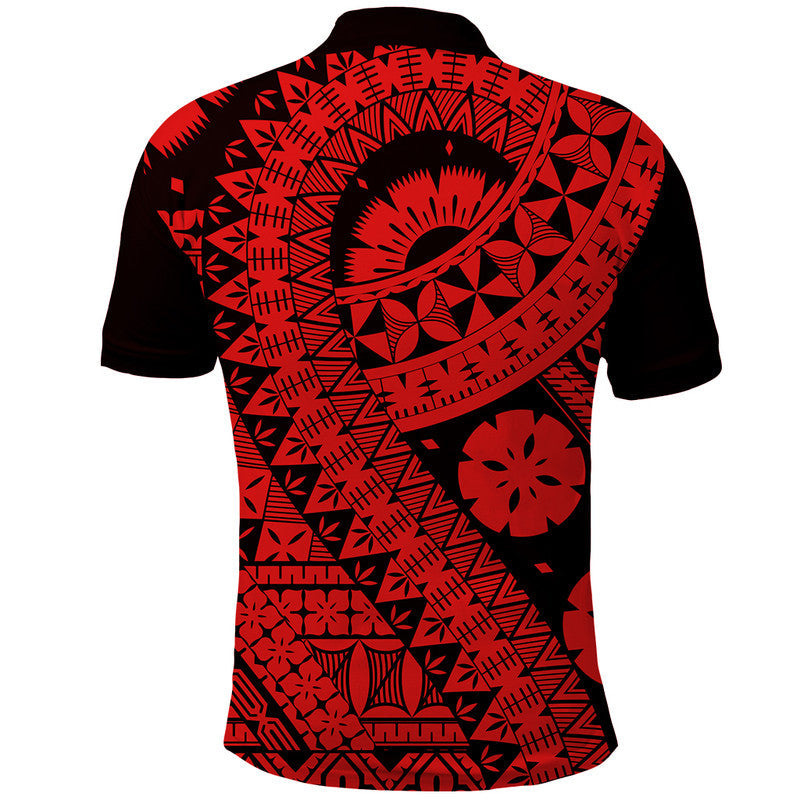 Polynesian Masi Kesa Red Style Polo Shirt