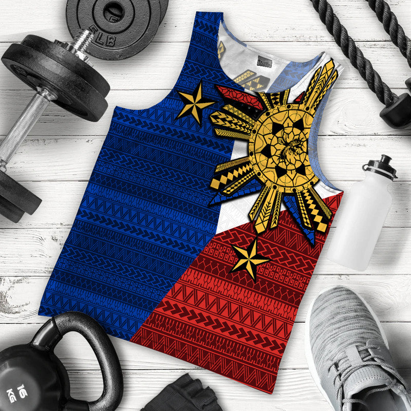 Filipino Men Tank Top Tribal Flag Style
