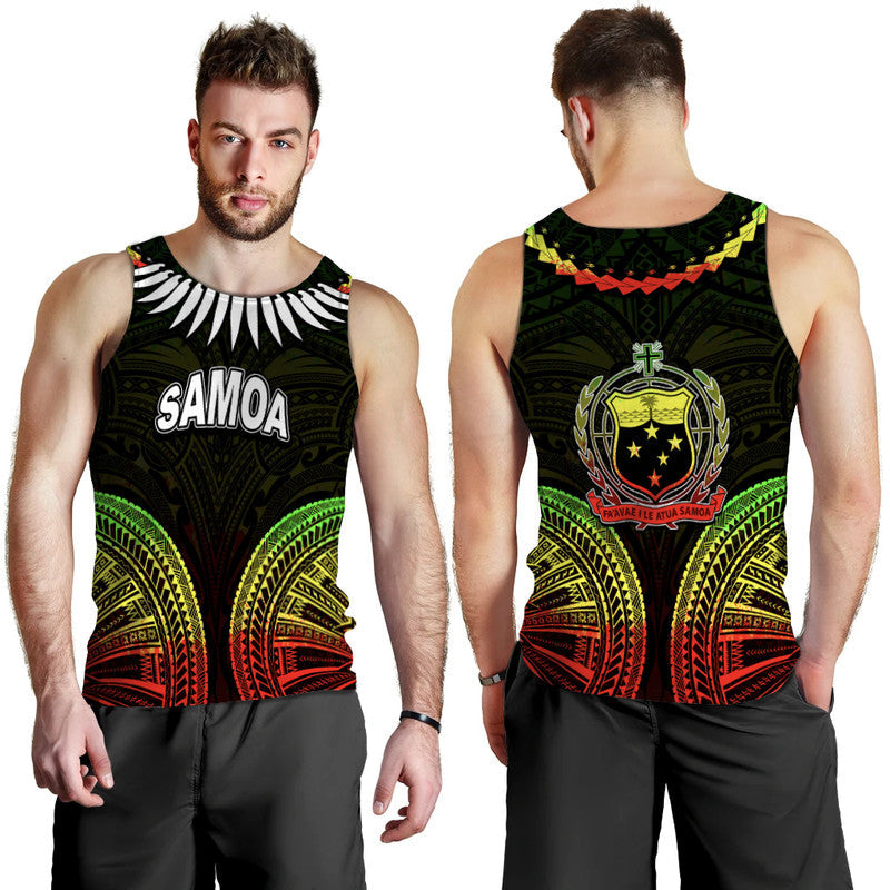 Samoa Ula Nifo Tribal Men Tank Top Reggage Style