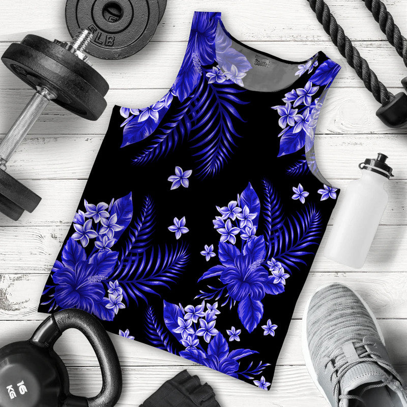 Hawaii Summer Colorful Men Tank Top Dark Blue