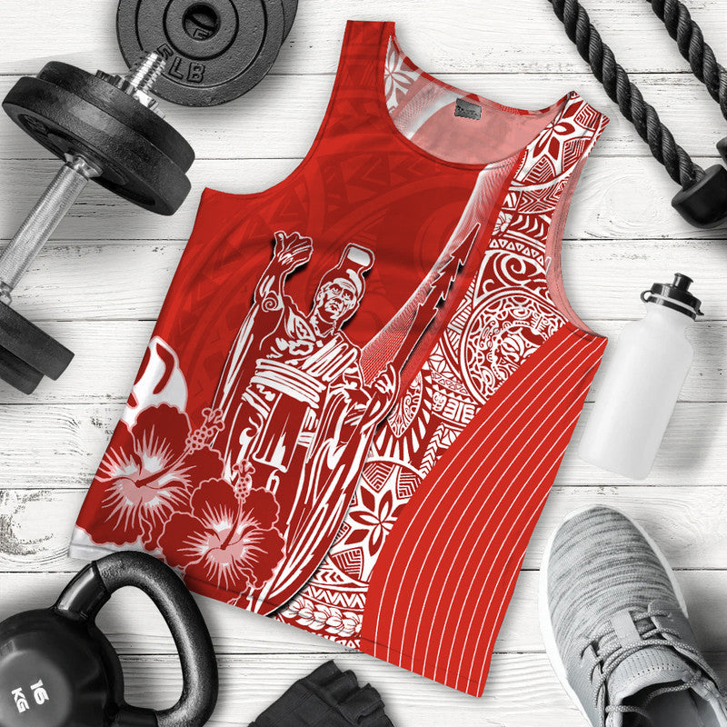 Hawaiian King Kamehameha Men Tank Top Vibe Red Style