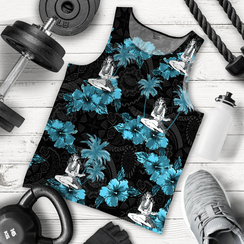 Men Tank Top Hawaii Summer Hula Girl No.3
