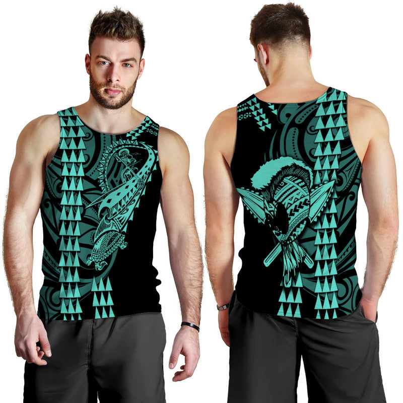 Hawaii Polynesian Warrior Kakau Men Tank Top Green