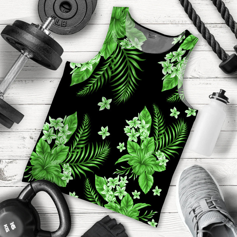 Hawaii Summer Colorful Men Tank Top Green