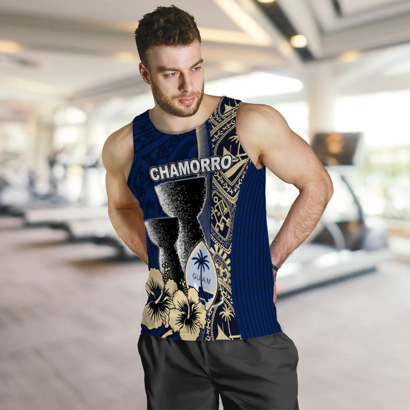 Guam Chamorro Men Tank Top Blue Style