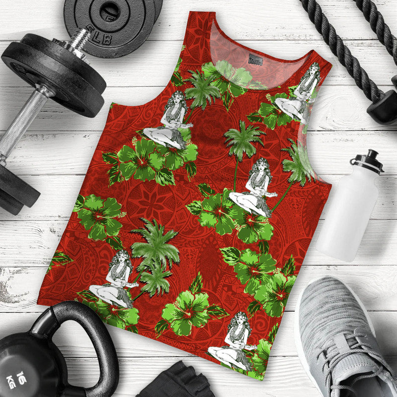 Men Tank Top Hawaii Summer Hula Girl No.8