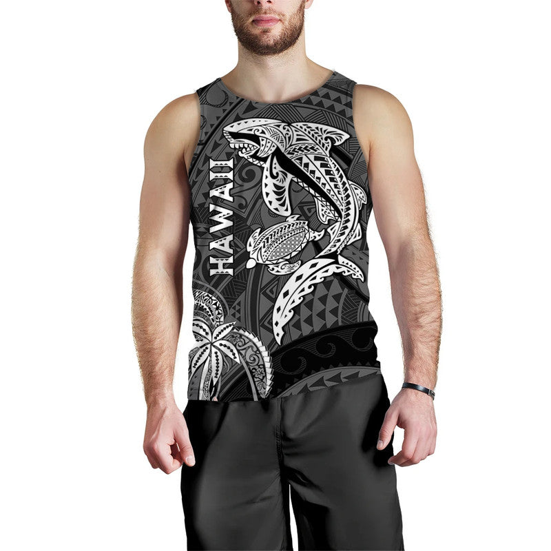 Hawaii Men Tank Top Shark and Turtle Mix Kakau