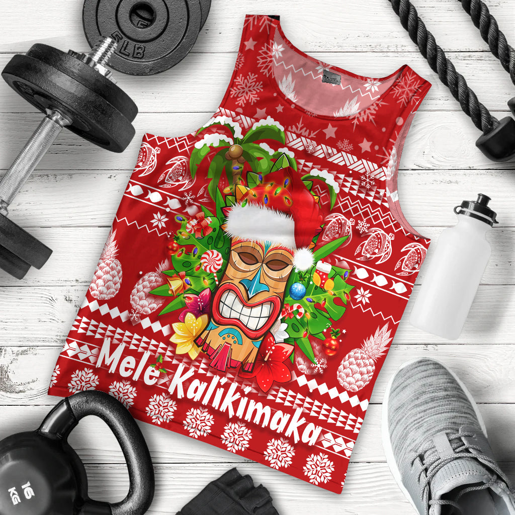 Hawaii Christmas Men Tank Top Mele Kalikimaka Tiki