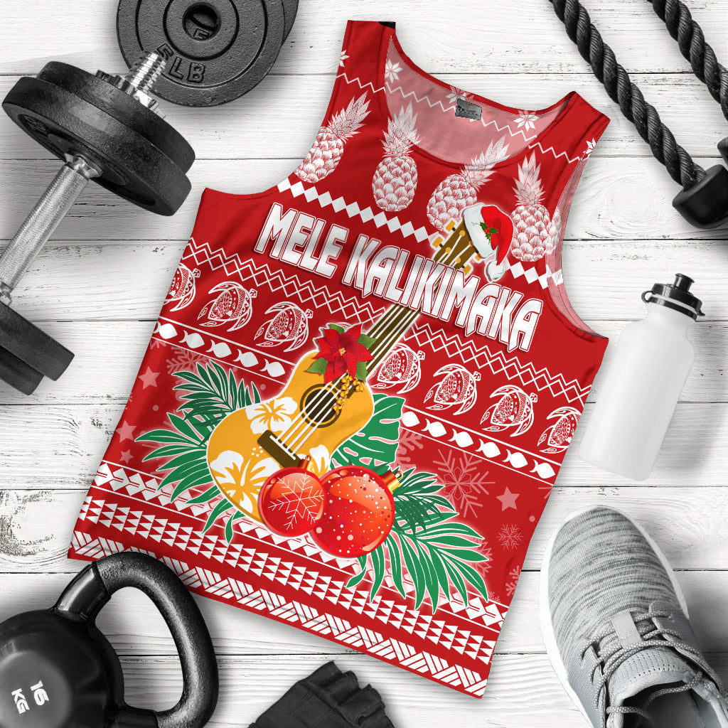 Hawaii Christmas Men Tank Top Mele Kalikimaka Ukulele