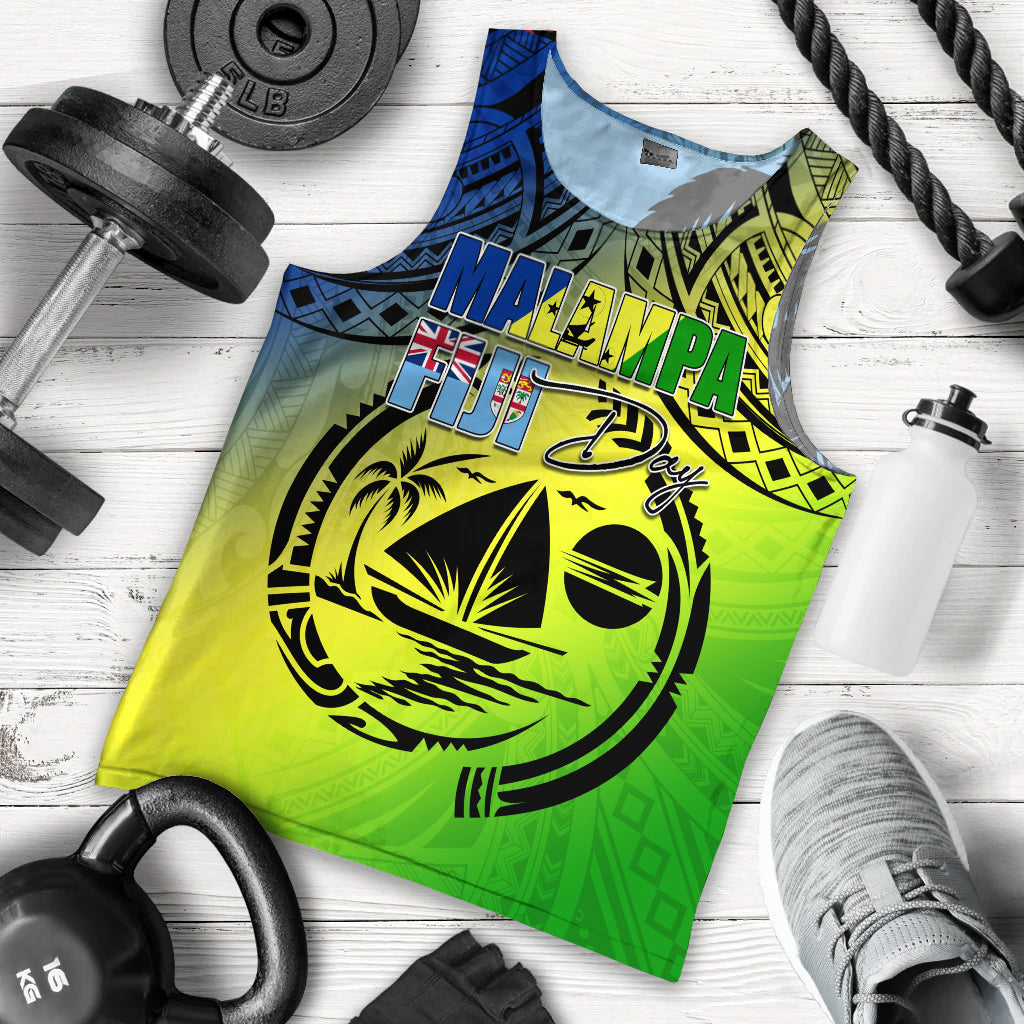 Malampa Fiji Day Men Tank Top Flags Mix Style