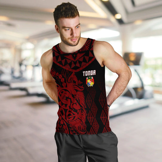 Tonga Personalised Men Tank Top Emancipation Day Lion Style Black