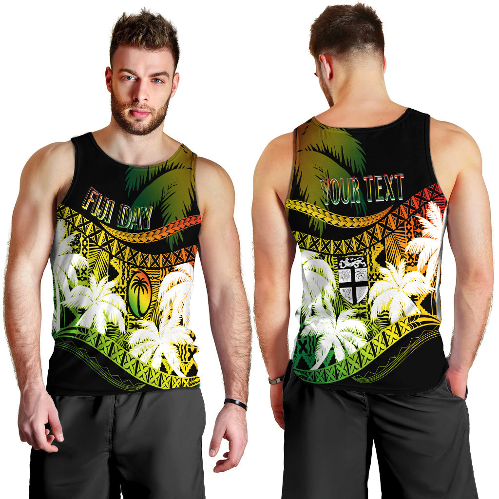 Personalised Fiji Day Men Tank Top Flying Fijians Masi Kesa Style Reggae