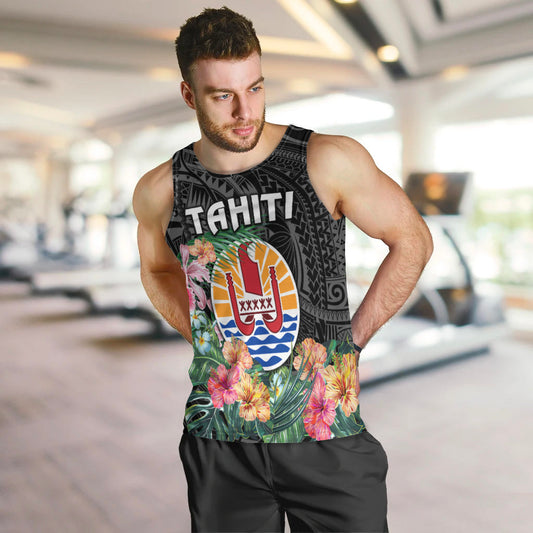Tahiti Men Tank Top French Polynesia Simple Vibes Black