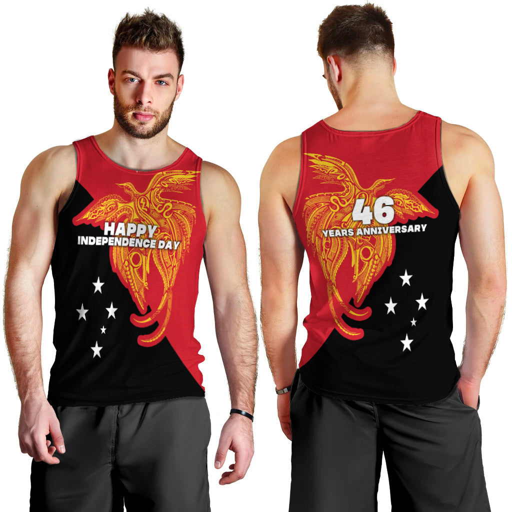 Papua New Guinea Men Tank Top Independence Day Flag Style