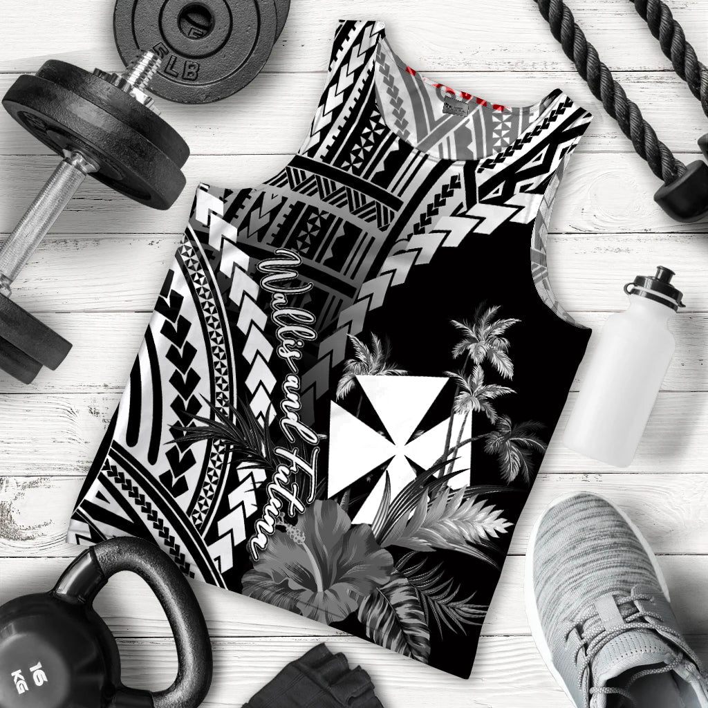 Wallis and Futuna Men Tank Top Polynesian Style White Color