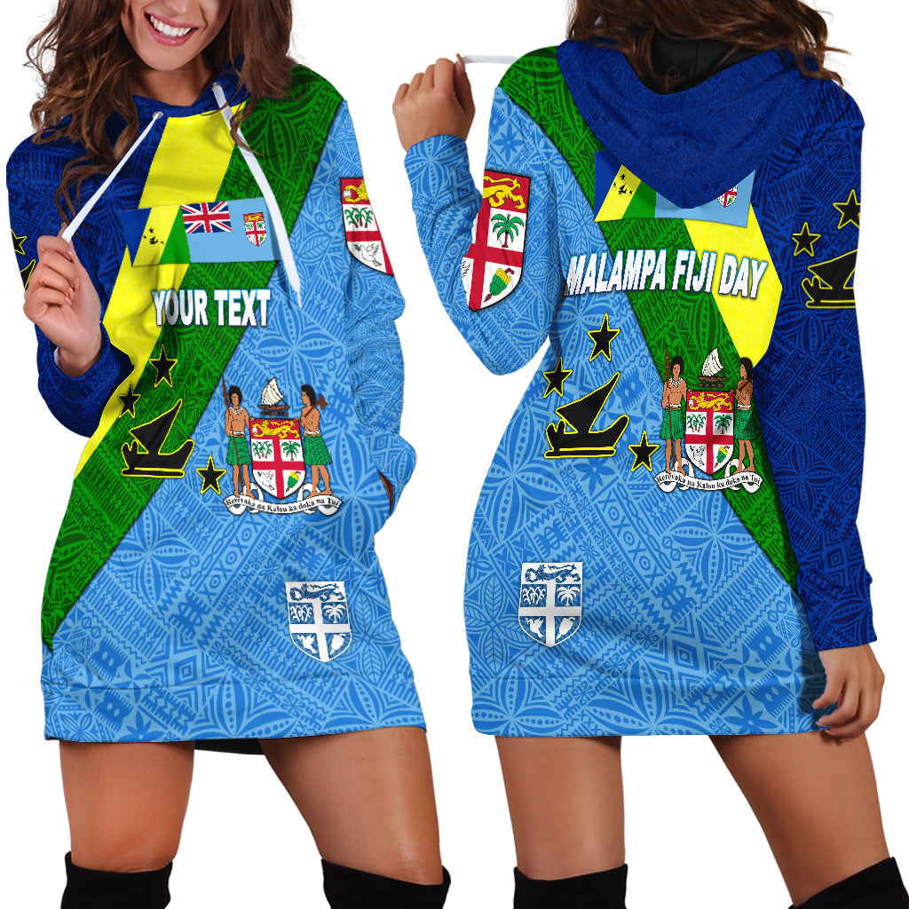 Custom Personalised Vanuatu Malampa And Fiji Day Hoodie Dress October 10