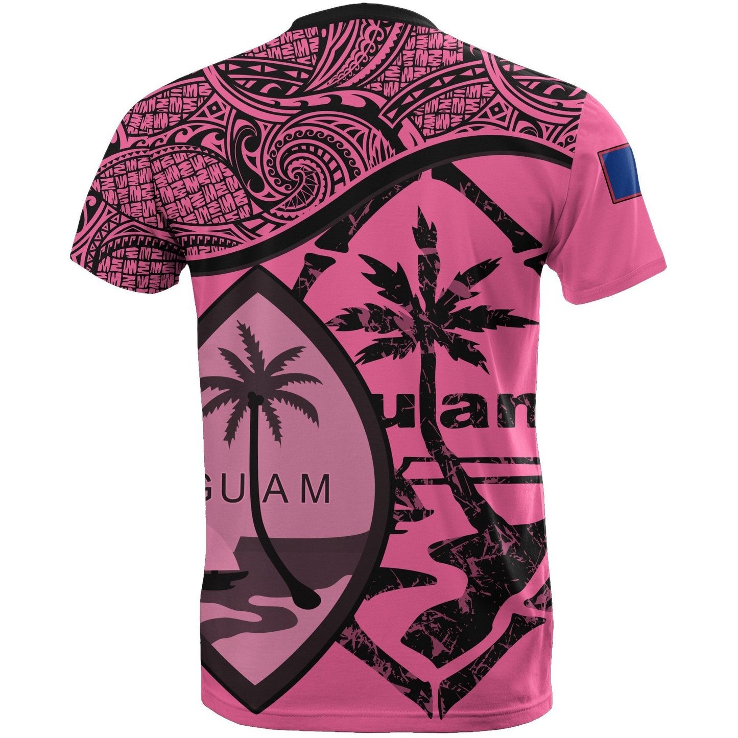 Guam T Shirts Guam Flag Pink A02