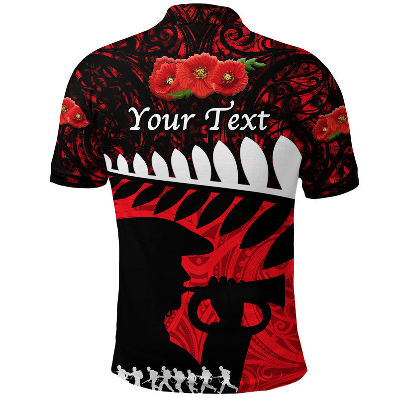 Custom Personalised New Zealand Maori ANZAC Polo Shirt Remembrance Soldier - Red