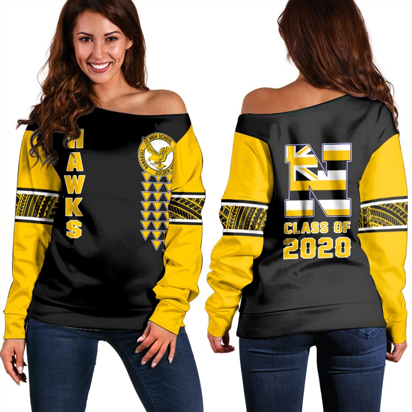 (Personalised) Hawaii Nanakuli High Custom Your Class Women's Off Shoulder Sweatshirt AH