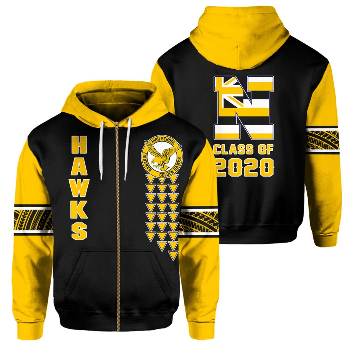 Custom Text Personalized Hawaii Hoodie Nanakuli High Custom Your Class Zip Hoodie AH