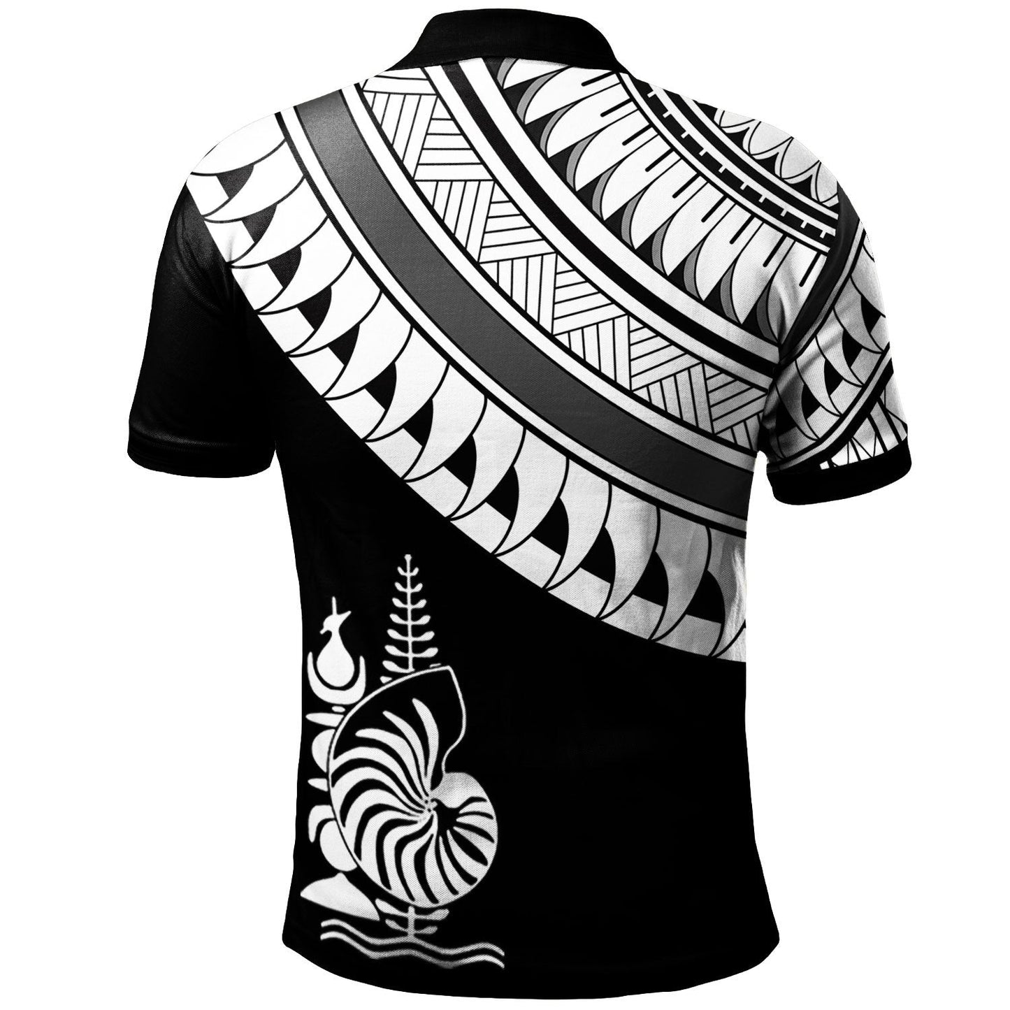New Caledonia Custom Personalised Polo Shirt - Ginger Lei Pattern White