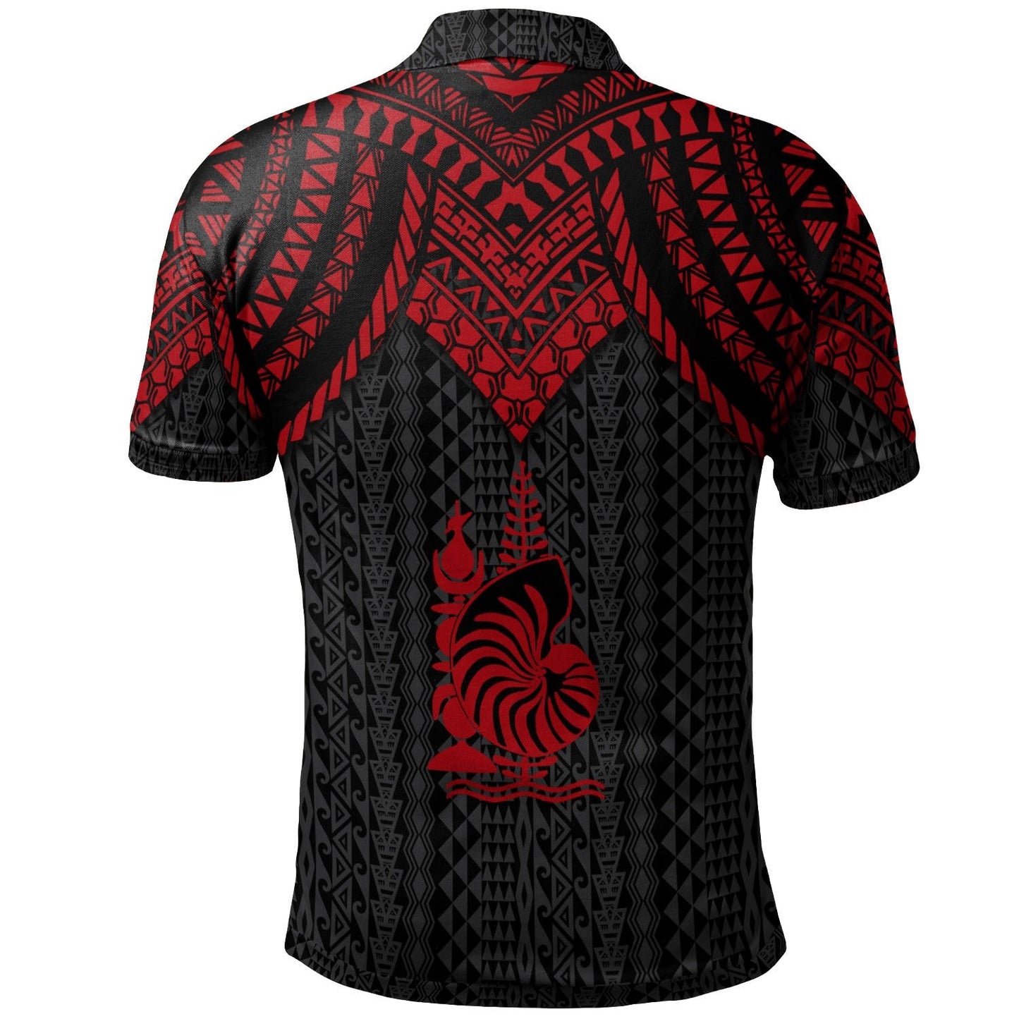 New Caledonia Polo Shirt - Polynesian Armor Style Red