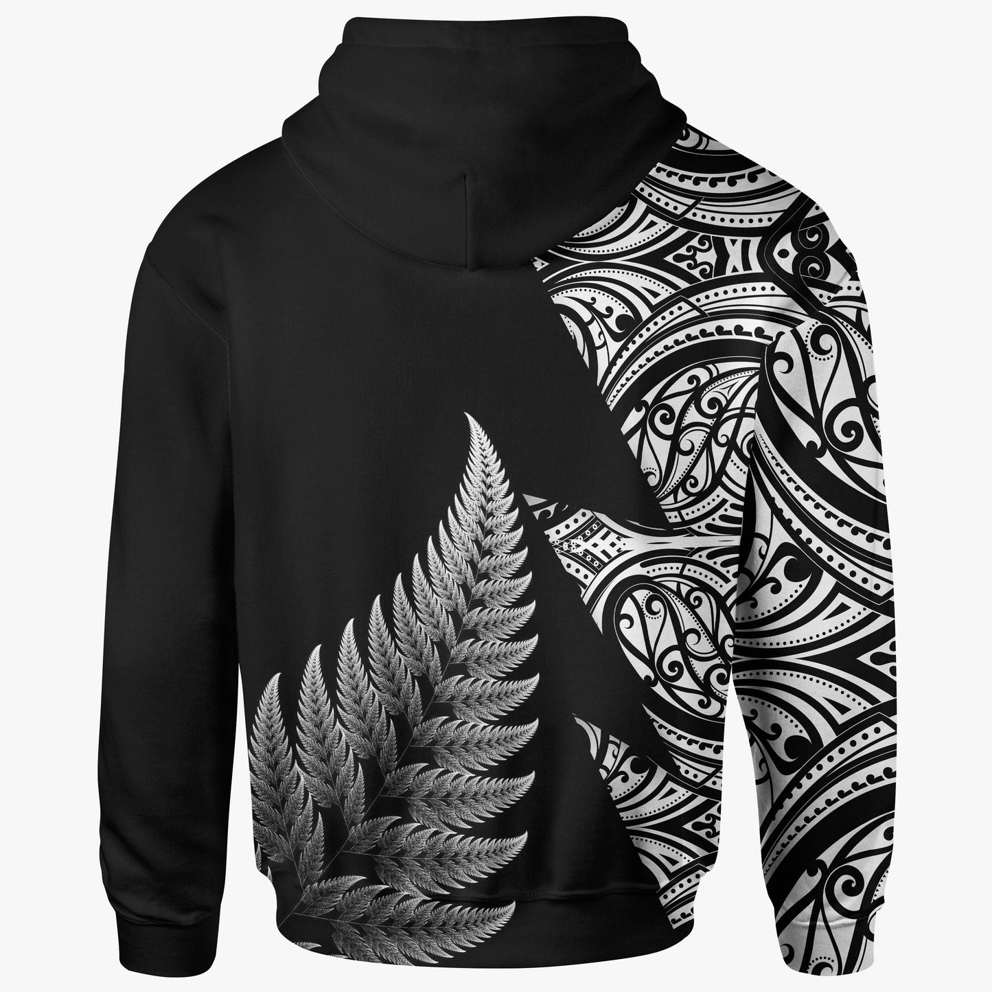 All Black Hoodie New Zealand Rugby Aotearoa Maori Style Zip Up Hoodie