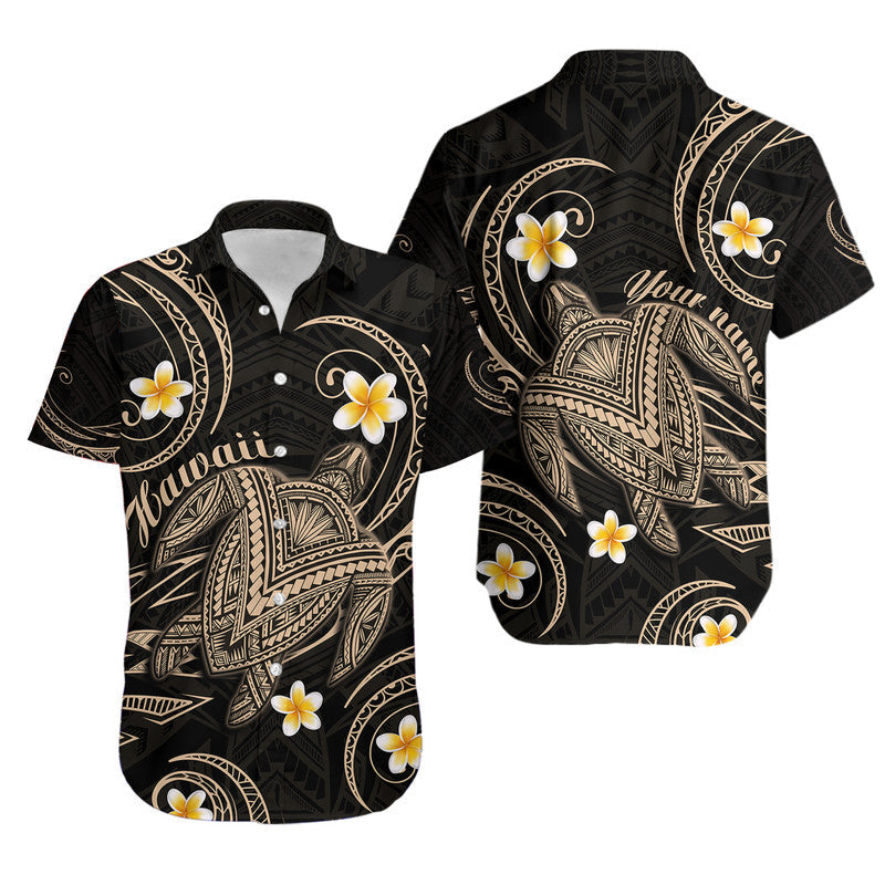 Custom Personalised Hawaiian Turtle Plumeria Mixed Polynesian Hawaiian Shirt Nude Style