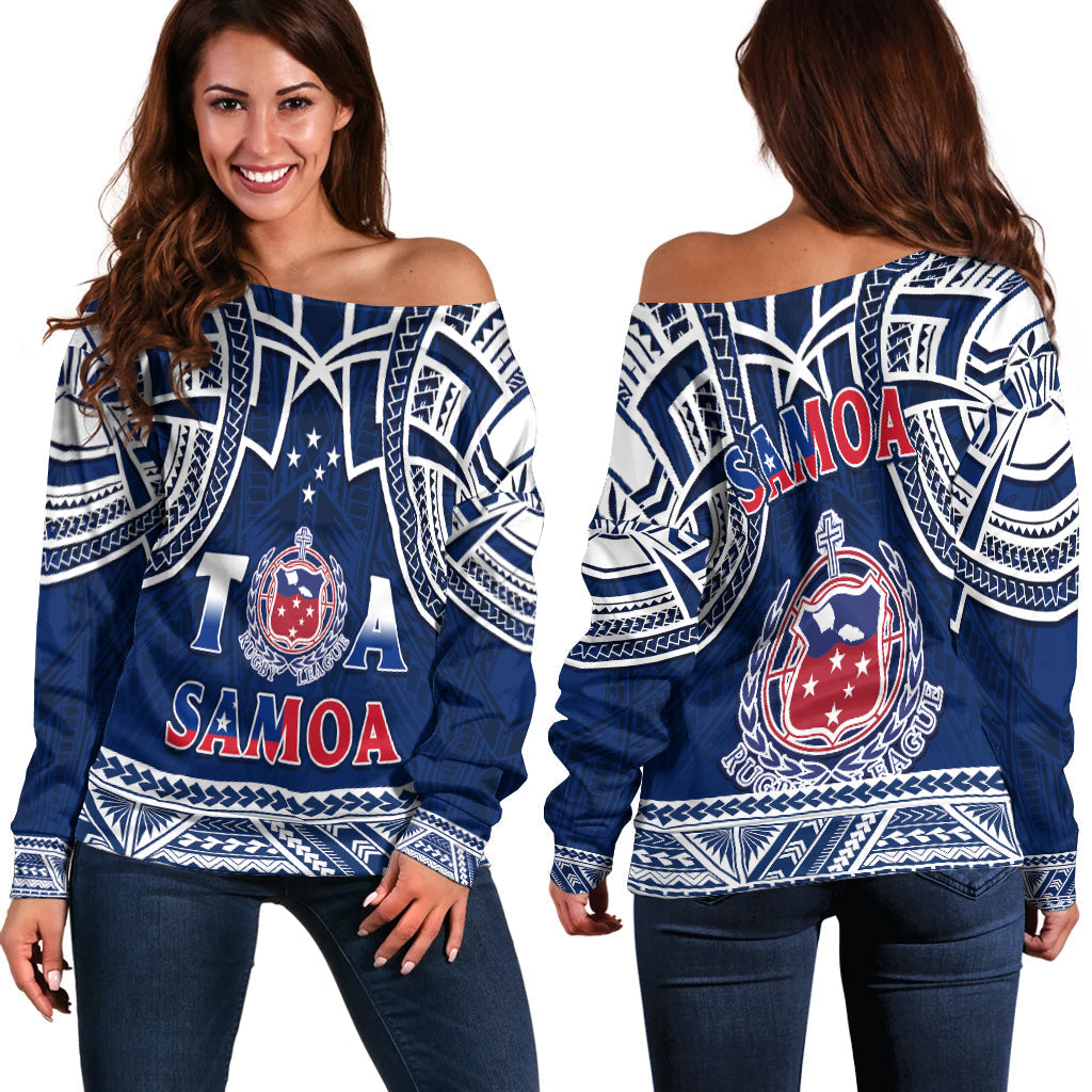 Samoa Rugby Off Shoulder Sweater Toa Samoa Pacific Sporty