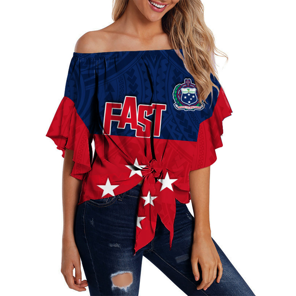 F.A.S.T Samoa Off Shoulder Waist Wrap Top Polynesian Enthusiasm