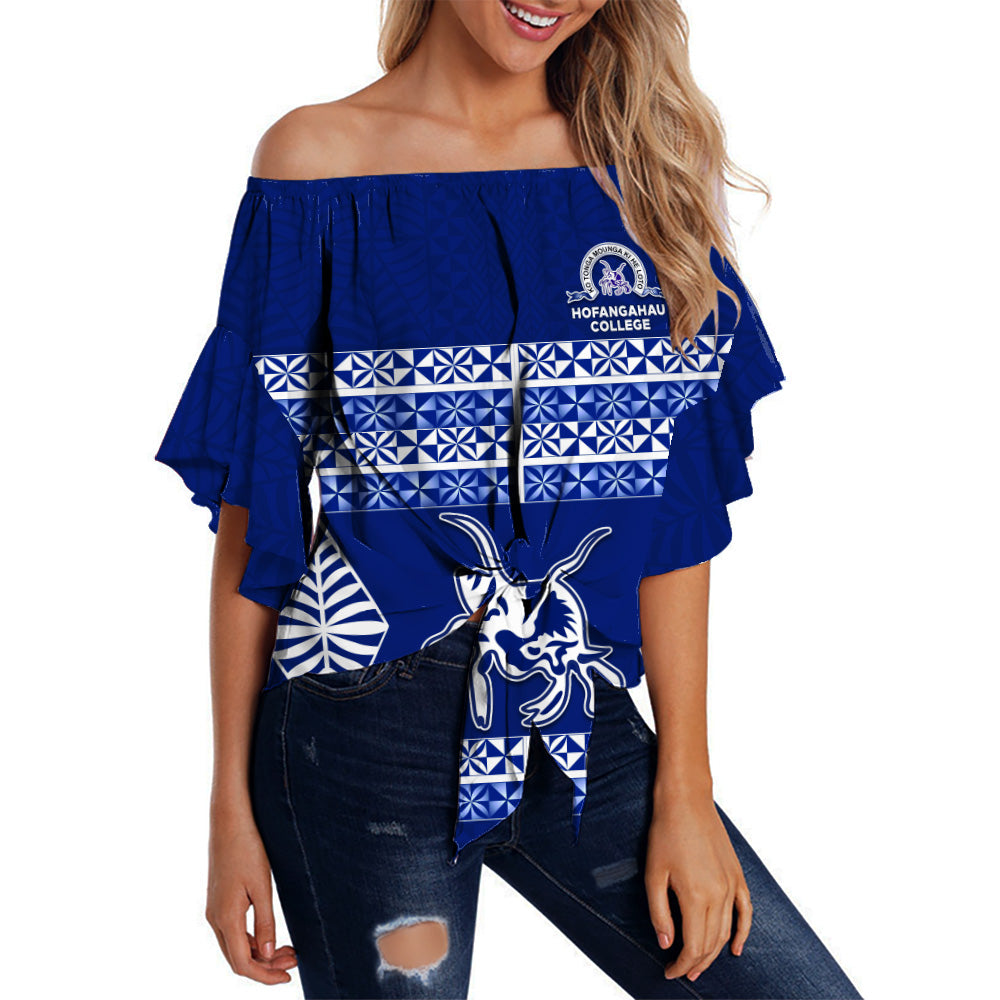 Hofangahau College Off Shoulder Waist Wrap Top Eua Tonga Pattern