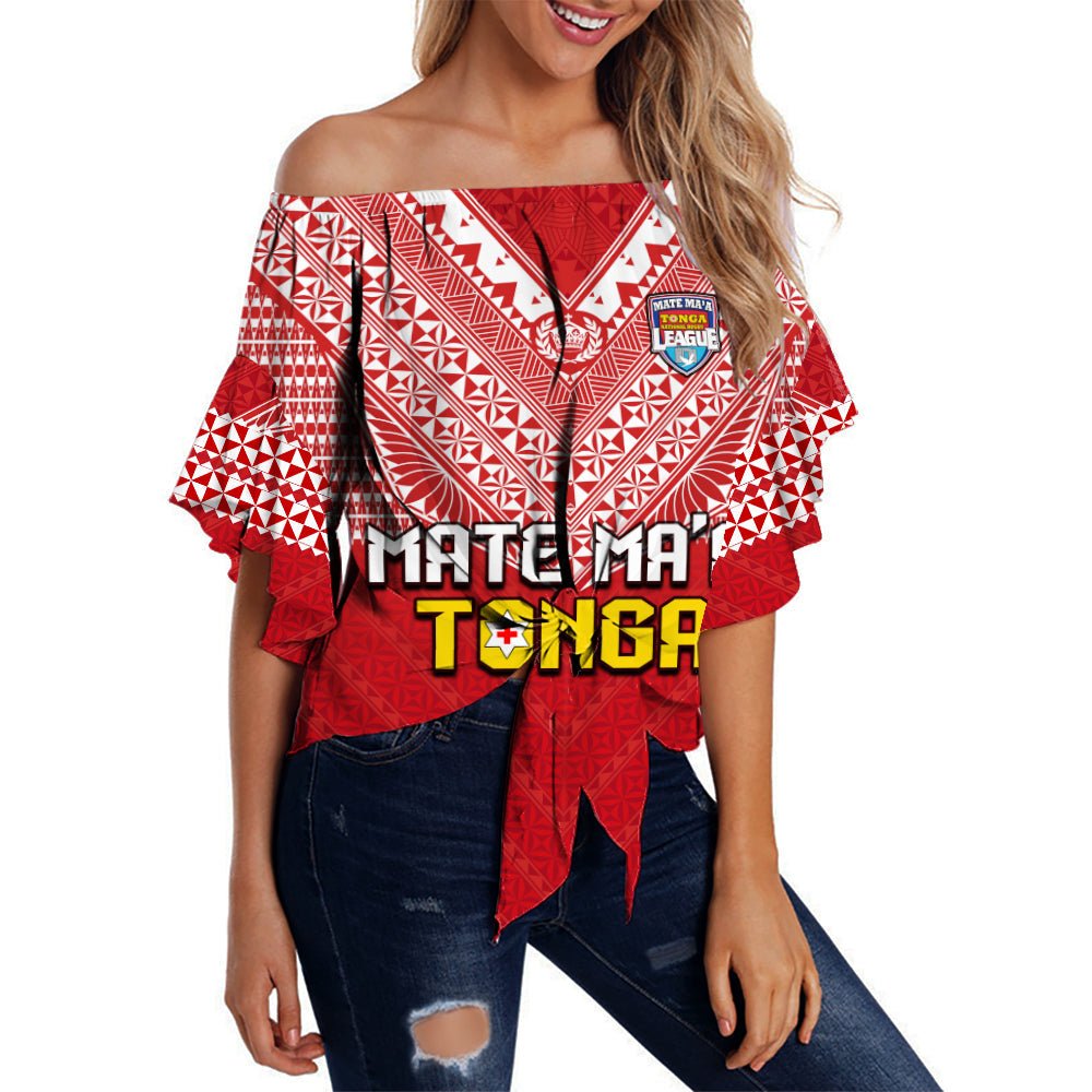 Tonga Rugby MMT Off Shoulder Waist Wrap Top Ngatu Mate Maa Tonga Special